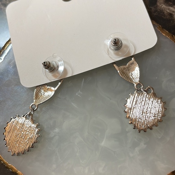 Pink Heart Silver Drop Earrings - Picture 13 of 14